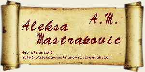 Aleksa Maštrapović vizit kartica